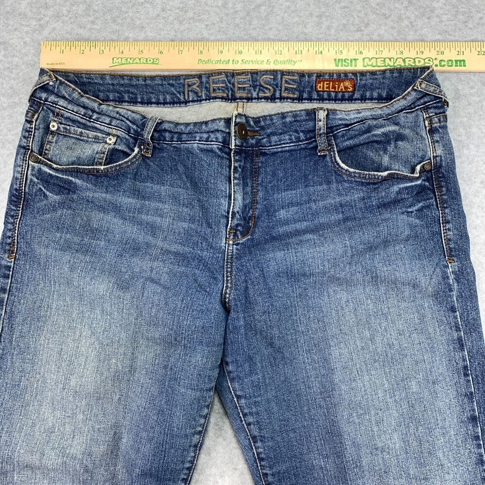 dELiAs Reese Bootcut Flap Rear Pocket Denim Jeans Blue Womens Size 19/20 90s Y2K - Picture 7 of 12
